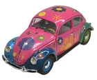 Franklin Mint VW Beetle Pink Flower Power Volkswagen 1:24 Scale Model Car - New