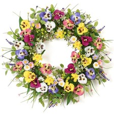 Artificial Door Wreath Pansy 20 Daisy Summer Wreaths for Front Door Betylifoy