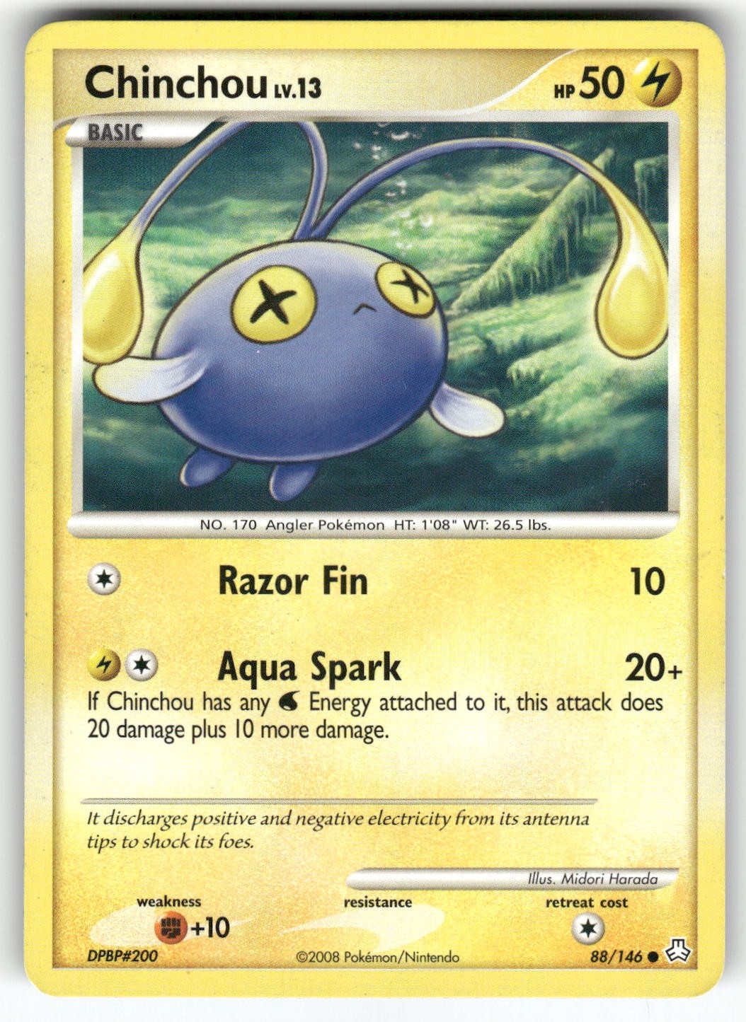 Chinchou (88) Legends Awakened Common Pokemon Lightly played