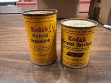 Vintage Kodak Microdol Developer and Replenisher cans sealed expired