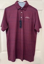 Simply Southern Men's NWT Performance Polo Size S Stretch Striped Golf Red Navy