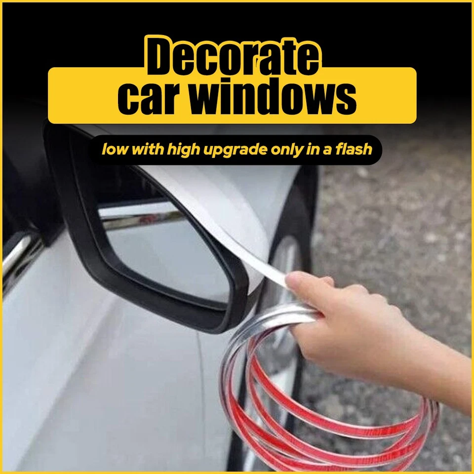 Car Chrome Body Moulding Trim Strip Door Guard Protector 0.4inchx24.6ft EOOH - Image 2 of 4