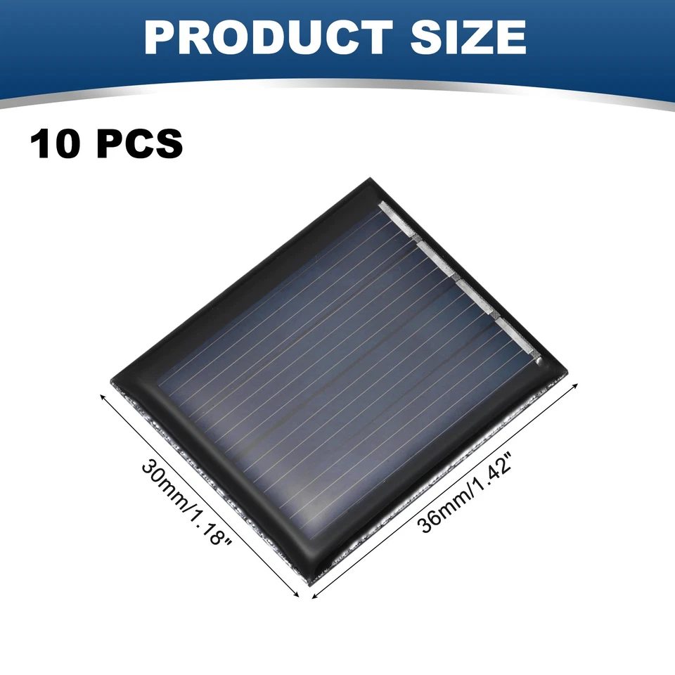 10stk 2V 0,12W 0,06A Mini-Solarmodule, Solar-Photovoltaikzellen, 1,42" x 1,18" - Bild 2 von 4