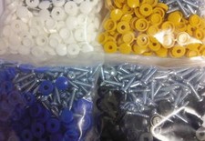 400 Pk Number Plate Screws YELLOW WHITE BLUE BLACK Caps