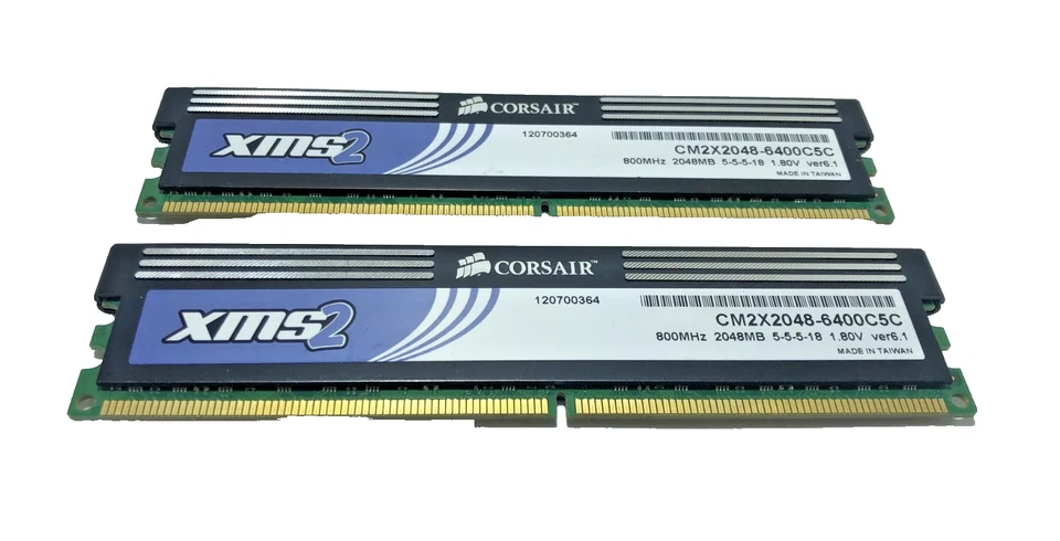 2x Corsair XMS2 2GB DDR2 Desktop Memory Dual-Channel RAM CM2X2048-6400C5C - Image 2 of 2