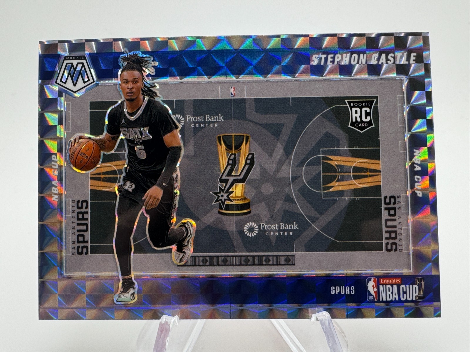 2024-25 Mosaic STEPHON CASTLE NBA Cup Rookie Insert SP #7 San Antonio Spurs