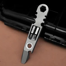 Titanium Alloy Multi-Tool EDC Pry Bar Ratchet Screwdriver Bottle Opener Portable