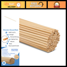 Pack of 100 Unfinished Hardwood Wooden Dowels 3/16 Inch x 12 Inch for Crafts  D