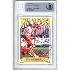 Jan Stenerud Signed 1991 Score #670 HOF KC Chiefs Beckett BAS Slabbed NFL Auto