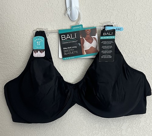 Bali Women's Passion for Comfort Minimizer Underwire Bra DF3385, Black, 44C NWT