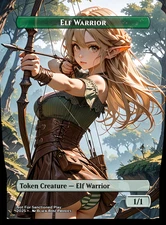 Elf Warrior Token - Various Styles - MTG Anime Custom - Playtest