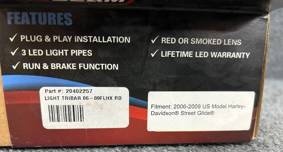 HARLEY DAVIDSON 06-09 STREET GLIDE ProBEAM Red LED Tribar Taillight Kit - Image 2 of 3