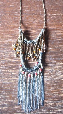 Roberto Leonardi Saadia Layering Collier Boho Ethno Statement Fransen Kette gold