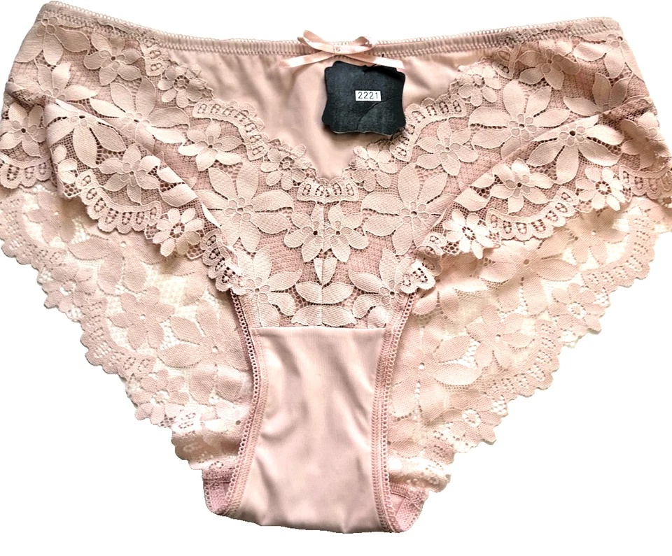 Mujer Talla M/L Rosa Confort Bragas con Encaje Elegante Bikini Transpirable Panty Foto 4 de 4