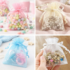 12PCS Sheer Organza Drawstring Favor Bags   4  x 6    Multiple Colors Available