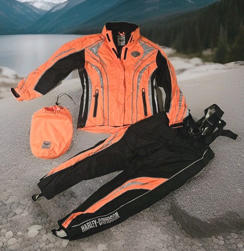 Genuine Harley Davidson Men's Hi-Vis Rainwear Full Suit Reflective Sz M