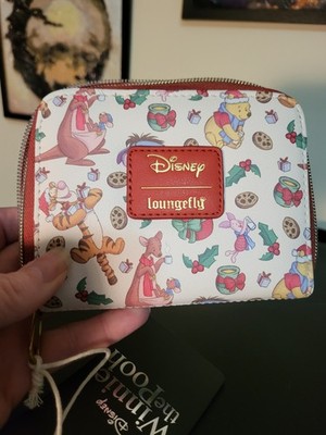 Loungefly Disney Winnie The Pooh Milk & Cookies Holiday Mini Zipper Wallet NEW