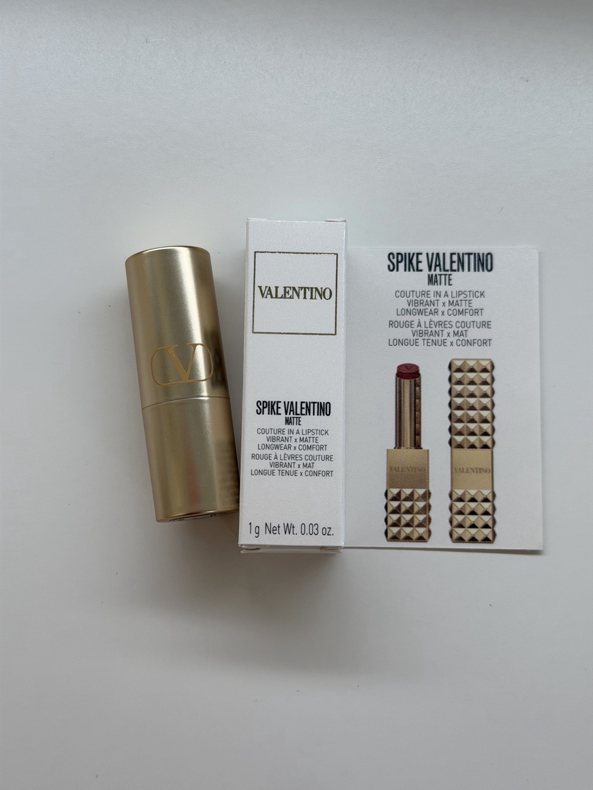 Valentino Spike Valentino Matte Lipstick  134R Couture In The Street 0.03oz Mini