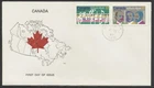 1980 #857-858 O Canada Centenary FDC SKM GP Cachet Woodstock ONT CDS