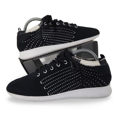 Nurture Faison Knit Casual Sneakers Women 8 Black White Low Top Athleisure