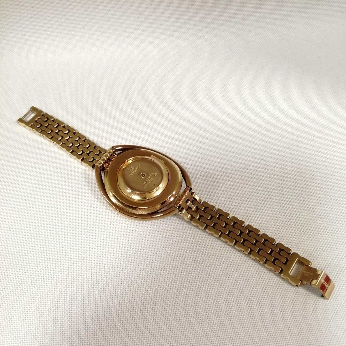 Swarovski ゴールドクリスタルウォッチ★希少 Swarovski Watch Ellis Crystal Quartz Rhinestone PinkGold