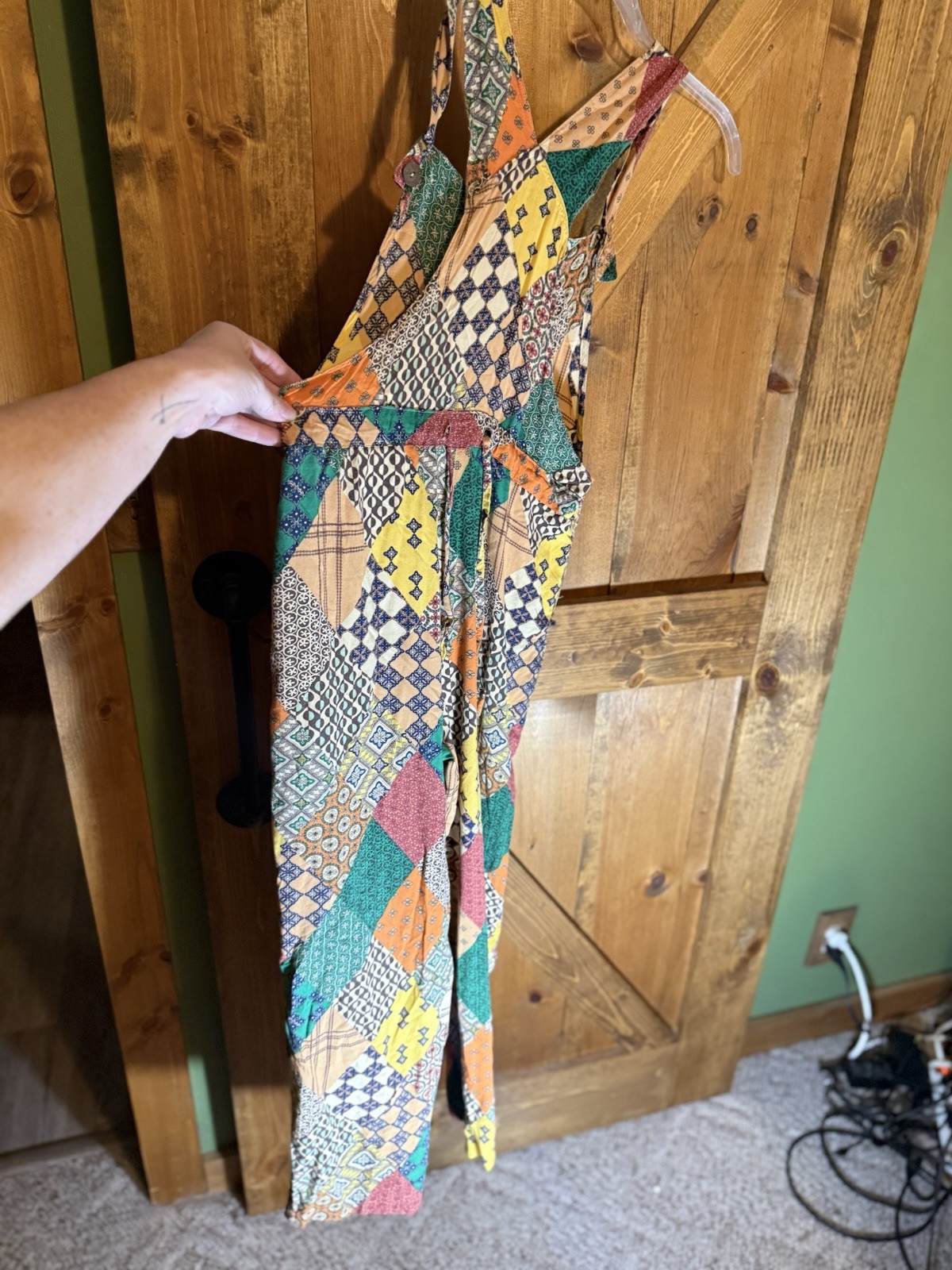 Sacred Threads Multicolor Patchwork overalls/romp… - image 5