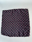 Vintage Pocket Square 10” Handkerchief Black Pink Polka Dots Polyester ￼ — photo 1