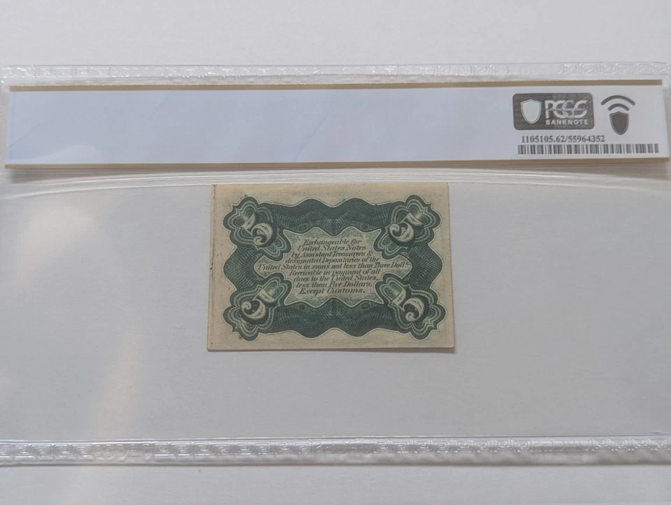 5C Five Cent Third Issue Fractional Currency Note PCGS Graded 62 Uncirculated - Image 2 of 4