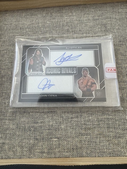 John Cena AJ Styles 1/1 Iconic Rivals 2023 Panini Prizm One Of One Dual Auto