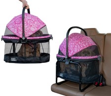 Pet Gear No-Zip View 360 Pet Carrier  Car Seat for Small Dogs  Cats, Blossom