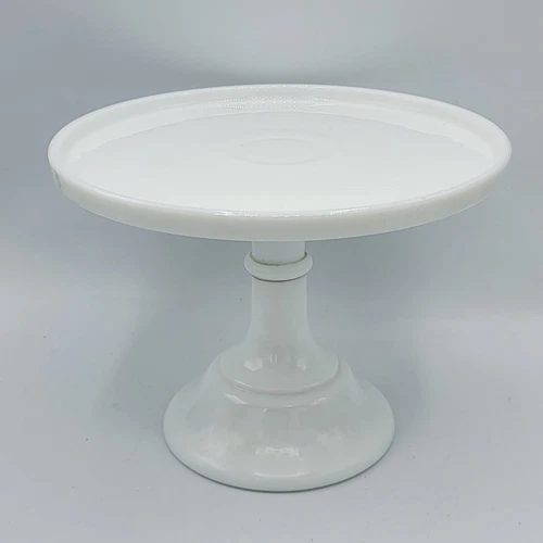 Mosser Glass USA Vintage Style Cake Stand Milk White 9 inch