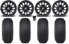 Fuel Vector 14" Wheels Black 30" Regulator 2 Tires Kawasaki Teryx Mule