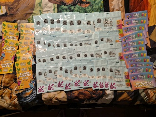 The Loaded Tea Shop Energy Drink Mix EMPTY packages Guides & Passports at eBay