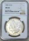 1901-O Morgan Silver Dollar NGC MS64 Frosty PQ Just Graded New Holder #P312B