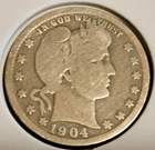 1904 P / Barber Quarter G/VG / Great Rims both sides / 90% Silver