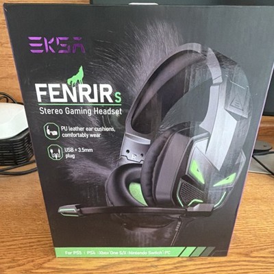 EKSA Fenrir S Stereo Over-Ear Gaming Headset Boom Mic USB + 3.5mm Black/Green