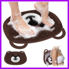 Foot Scrubber Mat in Shower, Silicone Shower Foot and Back Scrubber Bath Deep...