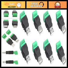 4PCS USB 2.0 Male/Female to 5 Pin Screw Terminal Block Adapter Connector 300V 8A