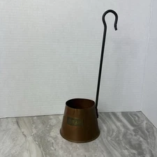 Vintage English Copper Cider Ladle Dipper with Metal Handle Farmhouse Decor