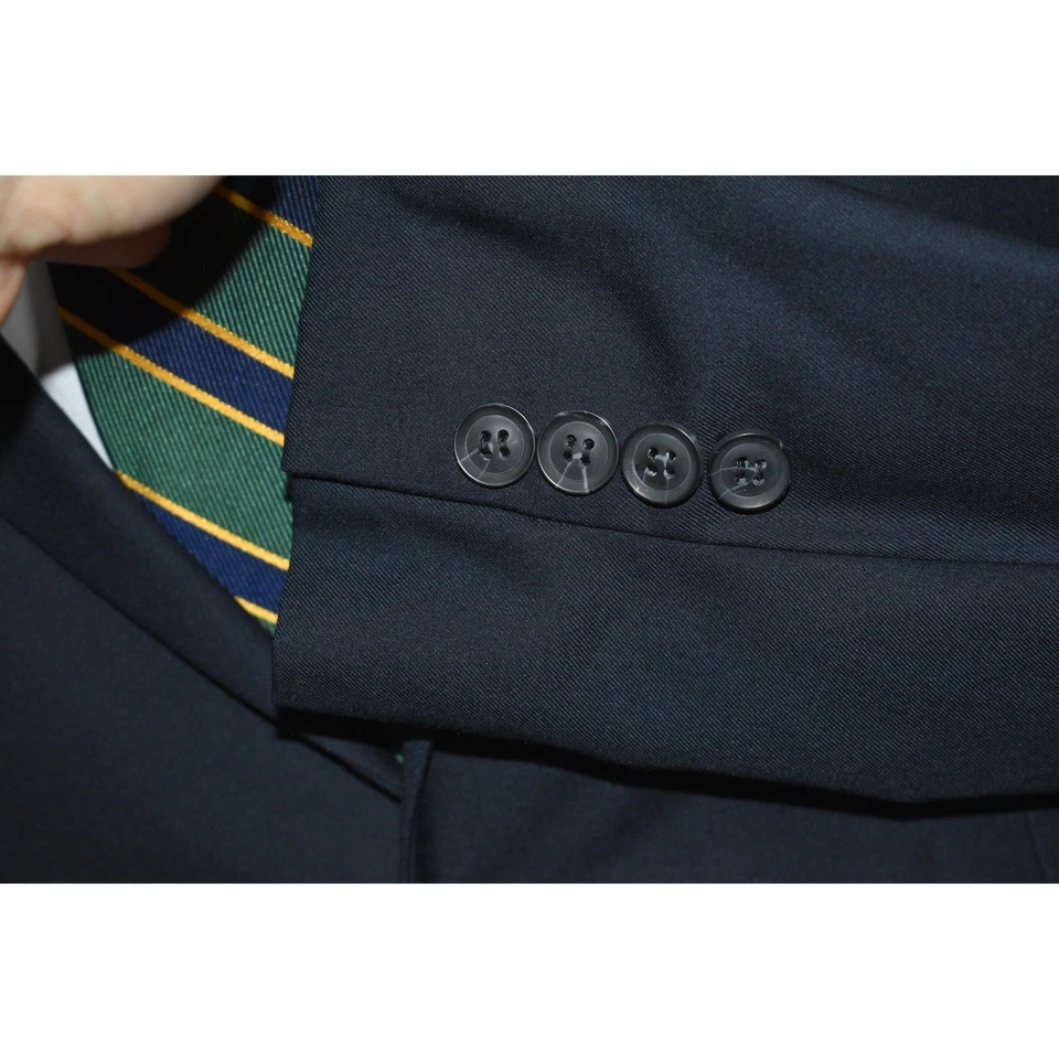 Jaqueta Topman Blazer Sportscoat Masculina Tamanho 38 Reg 2Btn Ventilação Única Azul - Imagem 4 de 4