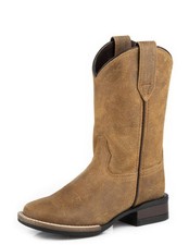 Roper Western Boots Boys Monterey Suede Tan 09-018-0911-3313 TA