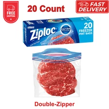 Ziploc Pint Food Storage Freezer Bags, Grip n' Seal Technology for Easier Grip