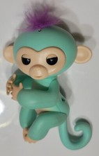 Fingerlings Interactive Baby Monkey Zoe Finger Toy Turquoise Purple Hair Works