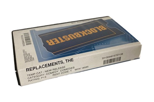 The Replacements VHS Blockbuster Video Clamshell Rental Rare Keanu Reeves 2000 - Imagen 3 de 4