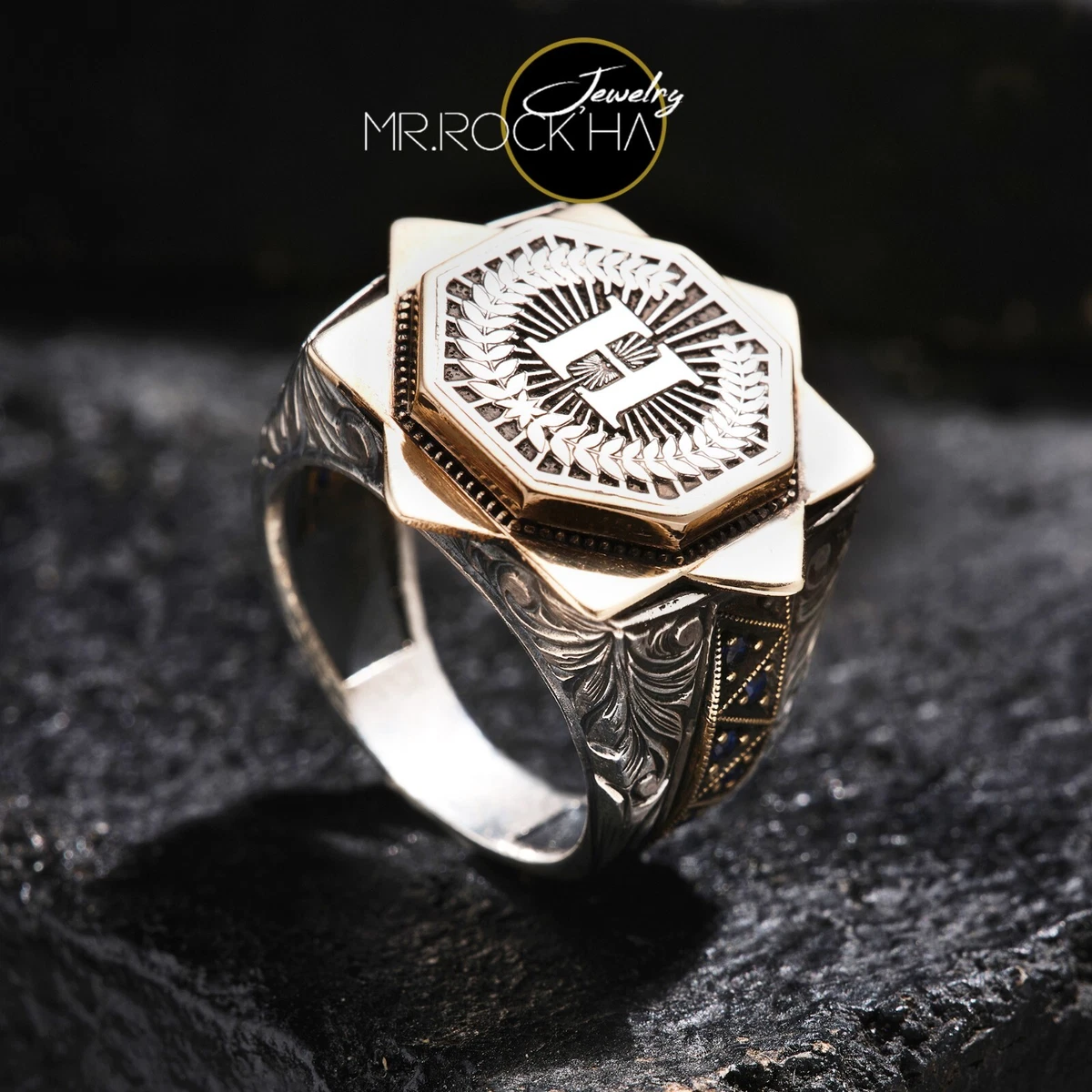 Mens ring shop silver design