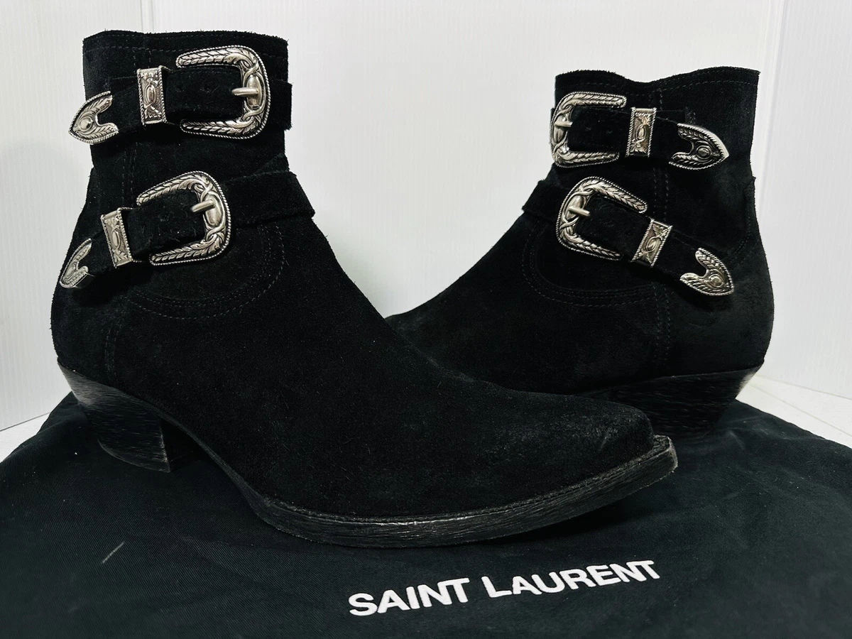 Mens black suede deals cowboy boots ebay