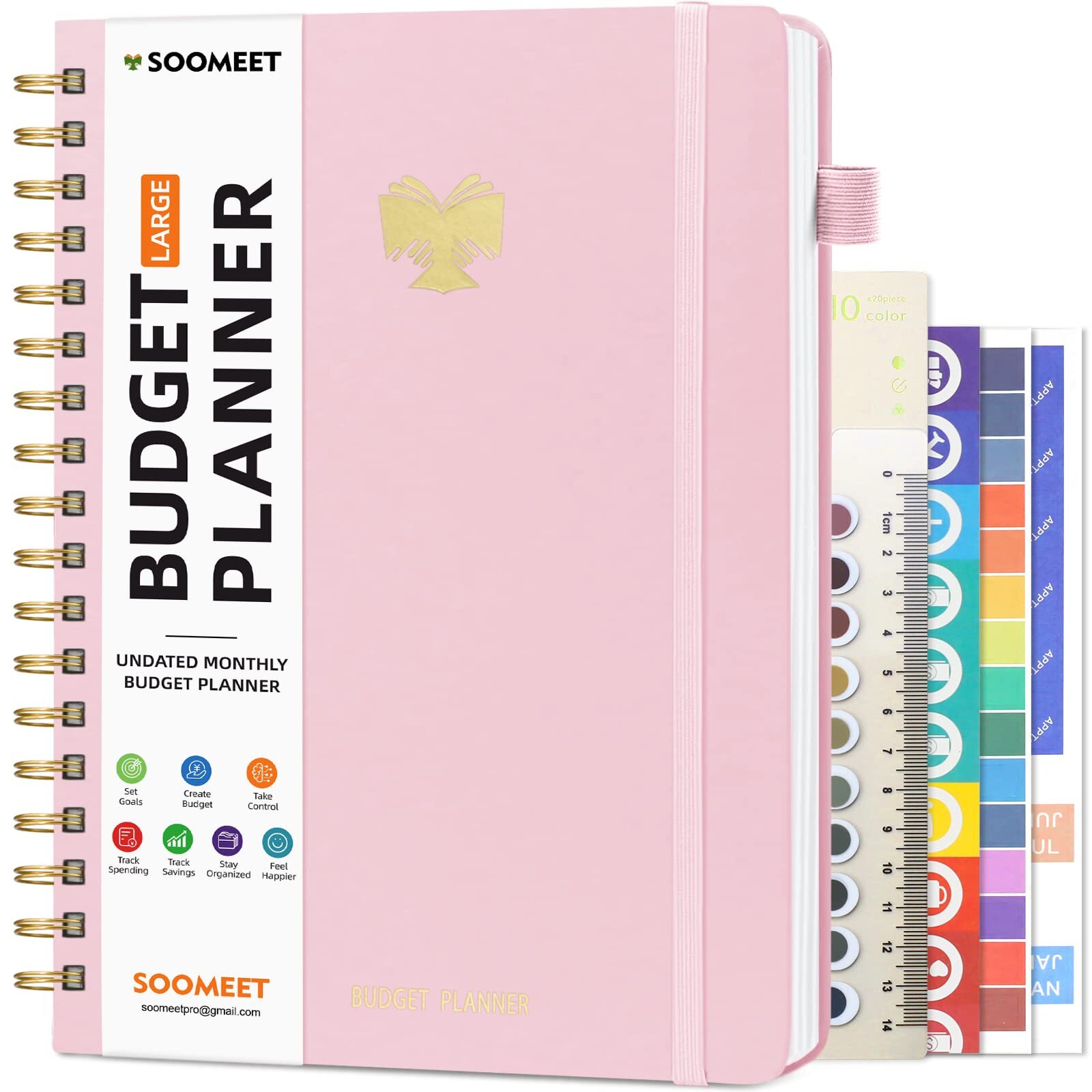 Soomeet 2024-2025 Budget Planner with Monthly Bill Organizer & Pockets