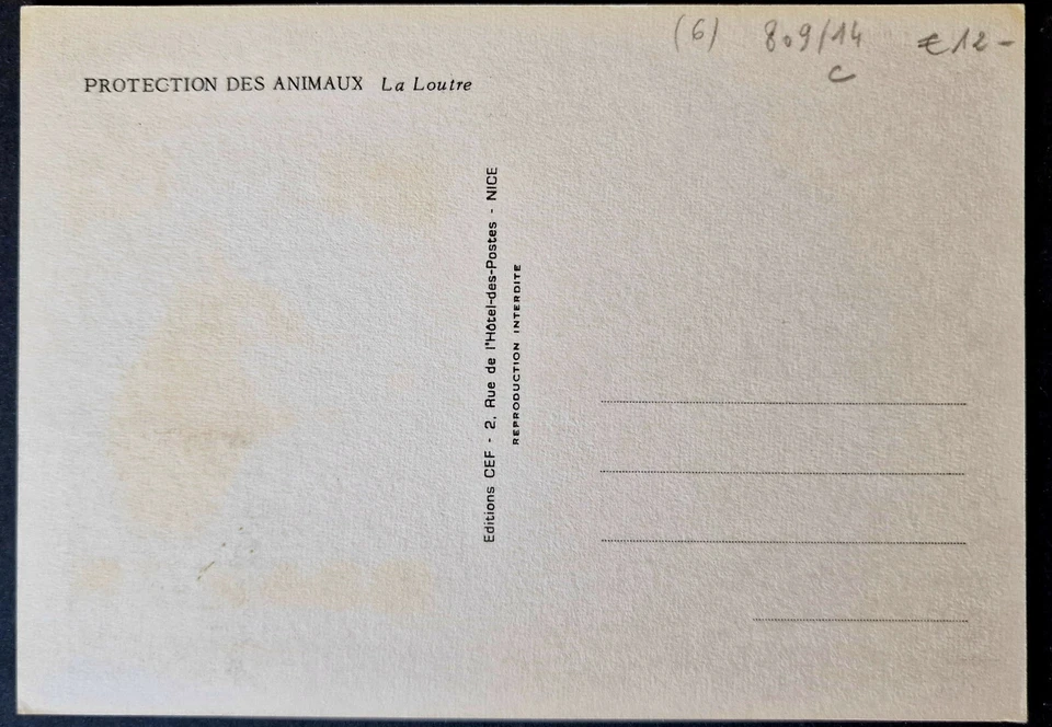 Monaco 1970 Sea Animals Marine Life Otter Stamp - FIRST DAY POSTCARD - Image 3 of 3