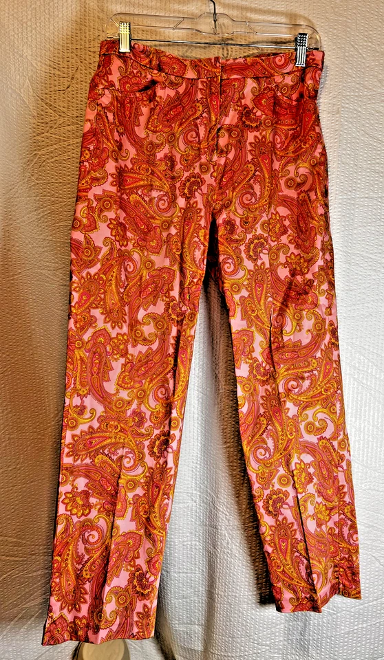 Pantalones Cortos Jones New York Signature Rosa Primavera Paisley Talla 10 Bolsillos Foto 3 de 4