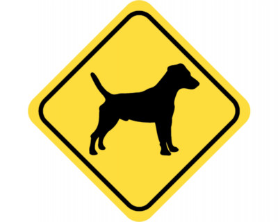 Jack russell Terrier Warnschild Warndreieck Aufkleber Achtung Vorsicht Hund
